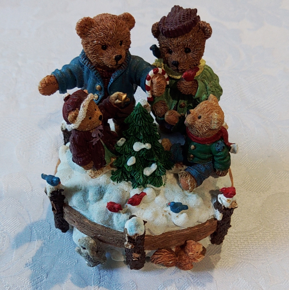 Christmas Woodland Bear Music Box